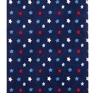 Star Patterned Fabric in Blue, Red, and White